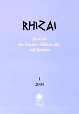 Journal for Ancient Philosophy and Science 1/2004